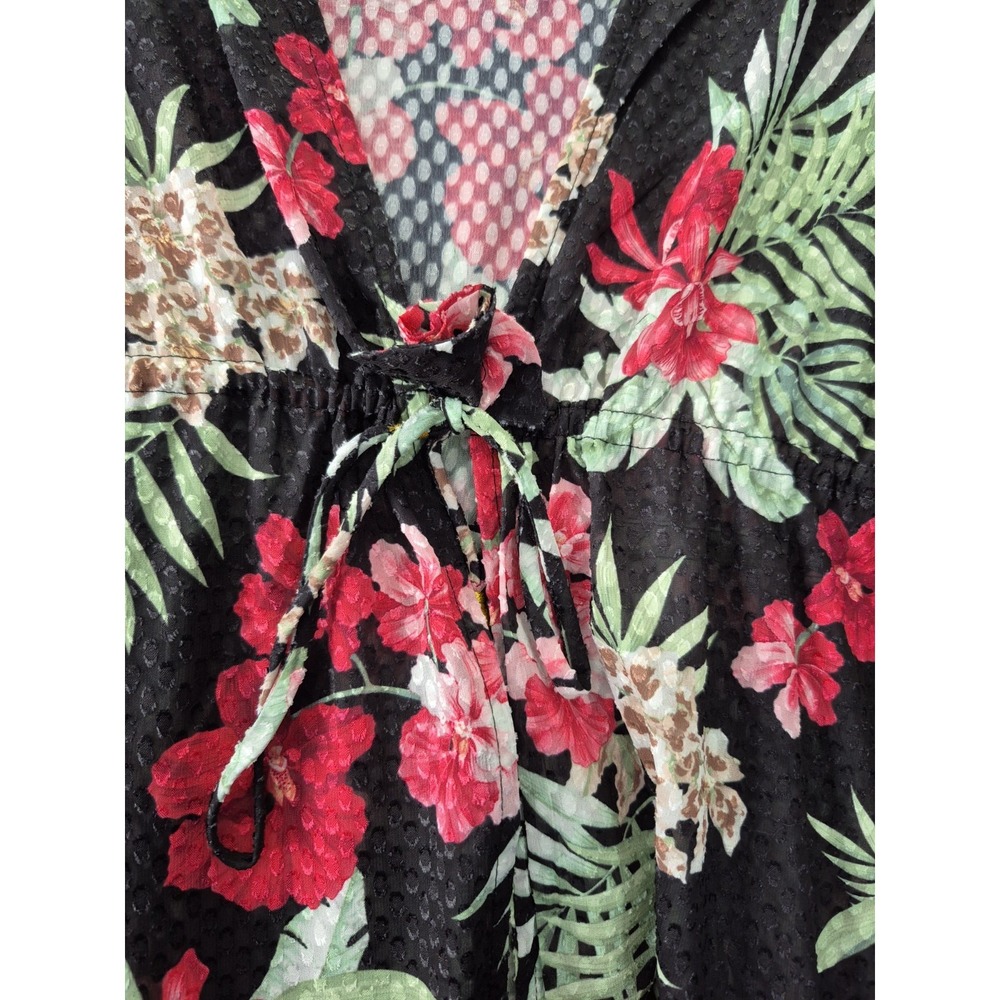 Tommy Bahama Womens L Lily Cat Tie Front Tunic Swim Cover Up NWT $138 Burnout - Picture 9 of 14